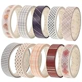 VILLFUL 10 Rollen Washi Klebeband, Bastelband, Handbuch Dekorationen, Scrapbook...