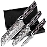 Wolfblood PRO 3er Damastmesser Set XL (31cm 23cm & 19cm) Profi Damast...