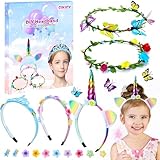 Haarreifen Mädchen Geschenke Bastelset Kinder ab 6 Jahre, Einhorn Haarschmuck Basteln...
