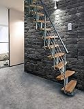 Raumspartreppe Atrium Mini Plus. Geschosshöhe 220-300 cm, mit 60 cm Holzstufen...