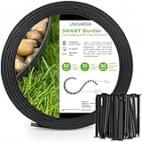 Flexible Rasenkante Kunststoff (10 m, schwarz) mit 30 Erdanker - Höhe 50 mm - Unsichtbare...