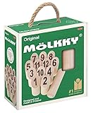 Mölkky Go - leichtes Birkenholz, 12 Skittles, 1 Stock mit Karton - Wurfspiele für...