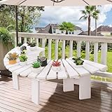 Robuste Sitzbank aus Holz für den Außenbereich – wetterfeste Lattenbank für Terrasse...