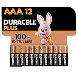 Duracell Plus Batterien AAA, 12 Stück, langlebige Power, AAA Batterie für Haushalt und...