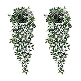 Künstliche Hängepflanzen mit Töpfen, 2 Stück Künstliche Pflanzen mit Töpfen,...