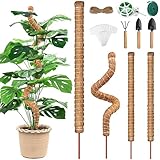 selizo 4 Pack Monstera Rankhilfe,Pflanzenstütze mit 65cm und 35cm, Biegsame Moosstab für...