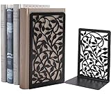 Metall Buchstützen, Schwarz Buchhalter Regal-Bookend Holder mit rutschfeste...