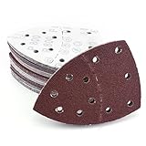 BIGP 80 Stück Schleifpapier Set, Schleifdreiecke 11-Loch 105 x 152 mm, je 10 x Korn...