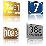 SCHILDER HIMMEL 2mm starke Metall Hausnummer Schilder nichtrostend und...