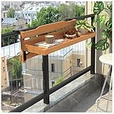 Balkontisch, verstellbar, klappbar, platzsparend, für Geländer, ideal für Essen im...