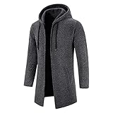 Kapuze Wintermantel Herren gefüttert mit Stehkragen Steppjacke Winddicht...