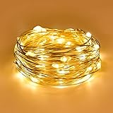 Dalugo Lichterkette Batterie, 2m 20 LED Warmweiß Innen Lichterketten mit Batterie für...