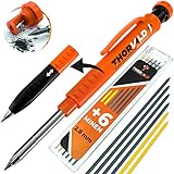 THORVALD Robuster Tieflochmarker Bleistift [+ 7 Minen + Spitzer + Schreibgriff] Set -...