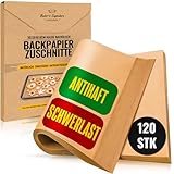Backpapier Zuschnitte, 120 Stück Pergamentpapier zum Backen - Halbblechpfannen...