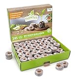FLORTUS BIO Kokos Quelltöpfe | 105 Stück (36 mm) mit organischem BIO Dünger |...