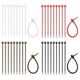 Kabelbinder Silikon,40 Stück Kabelbinder Set,Wiederverwendbare Silikonbändern 250mm Bunt...