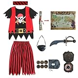 Aufrichtige Partei Piratenkostüm für Kinder, Piraten-Rollenspiel-Kits 8er Komplettset...