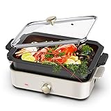 Elektrogrill Kochtopf 2 in 1 Elektrische Pfanne - Multifunktionale Bratpfanne...