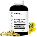Nachtkerzenöl 1000 mg Kaltgepresst | 200 Softgel-Kapseln | Mit 10% Omega-6...
