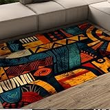 Kreatives Design Dünne waschbare Teppiche 100x150cm - Vintage Ethnische Kunst Bunte...