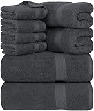 Utopia Towels 8 teilig Handtücher Set aus Baumwolle mit Aufhänger 2 Badetuch, 2...