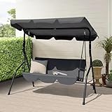 Avestar Outdoor 3-Sitzer-Hollywoodschaukel, verstellbares Sonnendach, abnehmbares Kissen,...