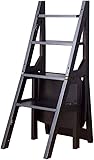 Leiterplattform, 4-Stufen-Hocker, zusammenklappbare Trittleiter, Holz-Stehleitern mit...