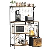 Lifewit Küchenregal, Mikrowellengestell, Kaffeebar mit 10 Tassenhaken, 1...