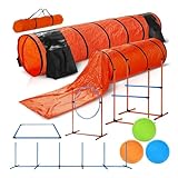 Agility-Trainingsgeräte-Set – Hundetrainingsset mit Sprunghürde, Tunnel, Webstangen...