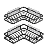 ZVZM Duschablage Ohne Bohren Schwarz Eckregal, Duschregal 2er-Pack, Badregal Ohne Bohren,...