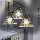 Dapo LED-Aufbau-Unterbau-Leuchte-Lampe Dreieck 3er Set Küchenleuchte 3x3W 3000K...
