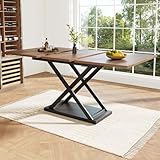 Esstisch Ausziehbar (120-160x80cm) Moderner Eleganter Walnussfarbener Esstisch, Esstisch...