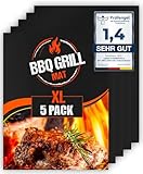 Extra große BBQ Grillmatte für Gasgrill, Elektro und Holzkohle (5er Pack) 50 x 40cm -...