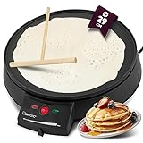 Clatronic Crepes Maker für Crepes mit Ø 29 cm | Crepe Maker inkl. Teigverteiler |...