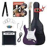 Rocktile ST-Pack Komplettset E-Gitarre Purple (Verstärker, Stimmgerät, Tremolo, Tasche,...