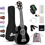 Winzz Sopran Ukulele Starter Kit für Anfänger mit Tasche, Clip-On Tuner,...