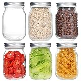 Zanfqvo 6 Stück Einmachgläser, 500ml Luftdichte Einweckgläser mit...