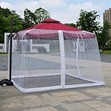 Moskitonetz für den Außenbereich, Terrassenschirm, 3 x 3 m, Polyester, Sonnenschirm-Netz...