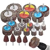 Fächerschleifer Set 80 Körnung Lamellenschleifer Schleifaufsatz - 20 Stück, 6MM Stift...
