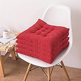 Stuhlpolster und Sitzkissen 4er Set mit Bändern, bequem und weich, rutschfest, für...