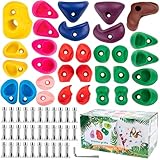 CIMOYBAI 32 Stücke Klettergriffe, Klettersteine Kinder, Dunkle Farben...