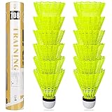 Philonext 12 Stück Badminton Federbälle, Badminton Bälle, Federball Shuttle Mit hoher...