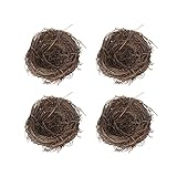 BYNYXI 4 Stück Rattan Vogelnest, 10cm Künstliches Osternest Schaum Wachteleier Festival...