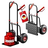ATHLON TOOLS Schwerlast-Sackkarre klappbar 200kg – Stahlrahmen mit luftgefüllten...