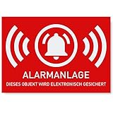 6 x Aufkleber Alarmgesichert (Klein - 5 x 3,5cm) - Schutz vor Einbruch in Auto und...