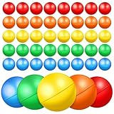 jojofuny 50 Farbige Tombola Bälle 4cm Hohle Kunststoffkugeln zum Öffnen...