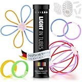 Vivaloo 100 Knicklichter Party Set 7 Farben inkl. Verbinder - Silvester Party Deko,...