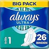 Always Ultra Binden Damen Normal Gr. 1, Damenbinden mit Flügeln, Big Pack, 26 Stück