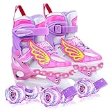 Hozzen Rollschuhe Mädchen Kinder 4 GrößenVerstellbare Quad Rollschuhe für...