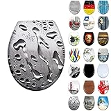 LARS360 Toilettendeckel WC Sitz mit Absenkautomatik aus Duroplast und Edelstahl,...
